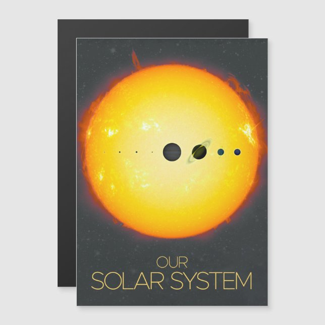 Weltraum, Sonnensystem, Sonne und Planeten Magneteinladung (Vorne/Hinten)