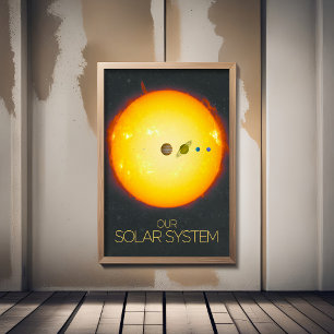 Weltraum, Sonnensystem, Sonne und Planeten Poster