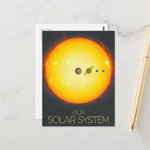 Weltraum, Sonnensystem, Sonne und Planeten Postkarte