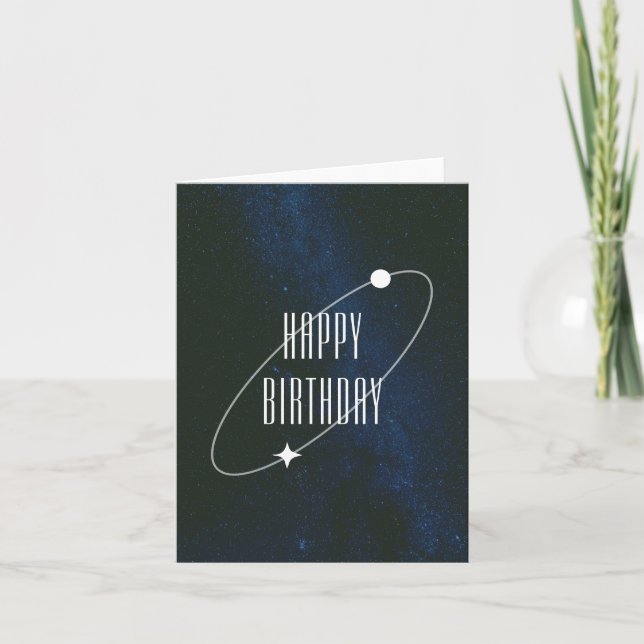 Weltraum Starry Night Universe Happy Birthday Karte (Vorderseite)