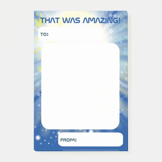 Weltraum-Sterne: kudos Anerkennung der Mitarbeiter Post-it Klebezettel (Vorderseite)