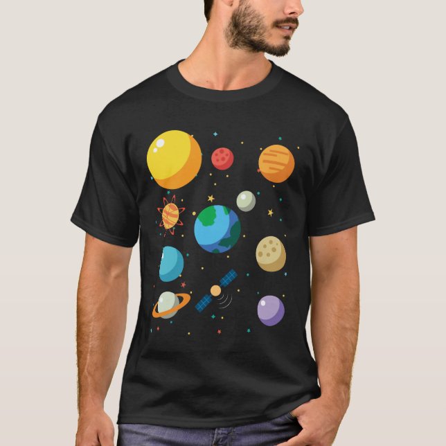 Weltraum-T - Shirt-Astronautenlager T-Shirt (Vorderseite)