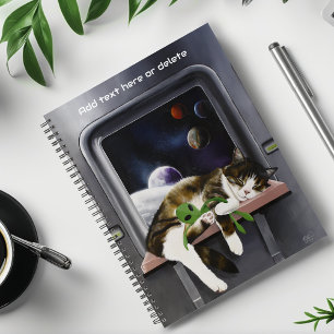 Weltraum-Tabby-Katze grüner Alien-Plüsch Sci-Fi Planer