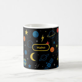 Weltraum-Tasse mit Raketenschiff und Planeten für  Kaffeetasse