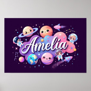 Weltraum Träume Amelia Kunst, Dichtung und Musik Poster