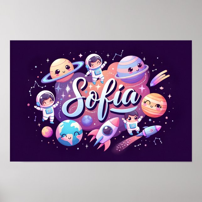 Weltraum Träume Sofia Poster (Vorne)
