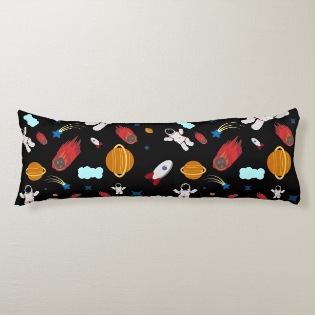 Weltraum- und Astronautenmuster des Kindes Seitenschläferkissen (Vorderseite)