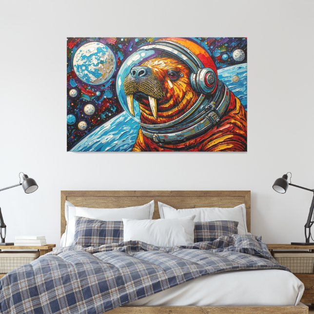 WELTRAUM WALROSS LEINWANDDRUCK (Insitu (Schlafzimmer))