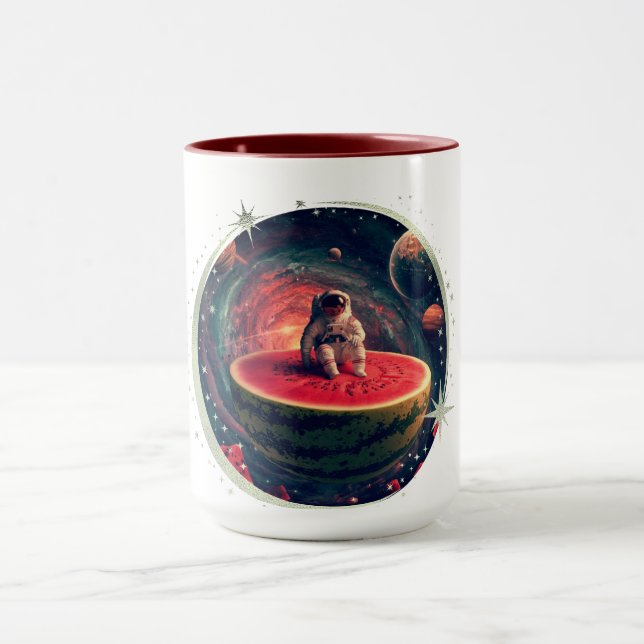 Weltraum Wassermelone Astronaut Tasse (Zentrum)