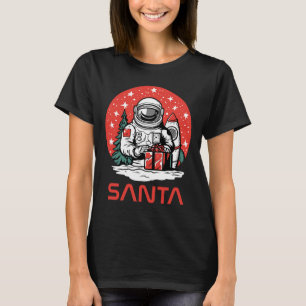 Weltraum-Weihnachtsmann-Astronaut-Kosmos-Präsentie T-Shirt