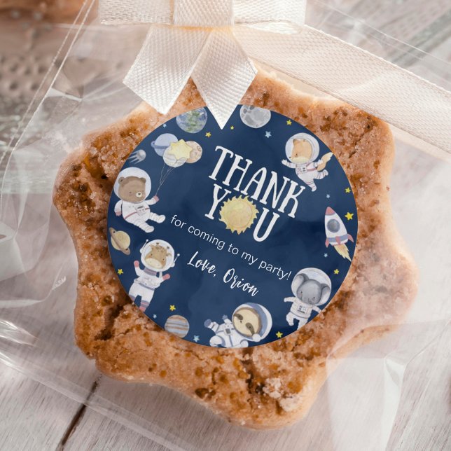 Weltraum Wild One Safari Junge Geburtstag Runder Aufkleber (Von Creator hochgeladen)