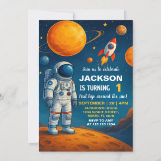 Weltraum zum Geburtstag Einladung