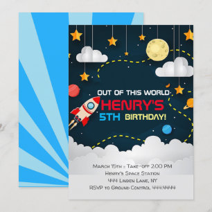 Weltraum zum Geburtstag Einladung Weltraum