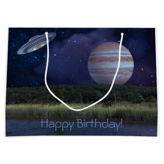 Weltraum zum Geburtstag Große Geschenktüte (Vorderseite)