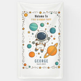Weltraumabenteuer 1. Geburtstag | Outer Space Banner