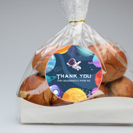 Weltraumabenteuer: Blue Astronaut Kindergeburtstag Runder Aufkleber