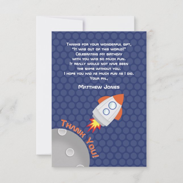 Weltraumabenteuer Einladung (Vorderseite)