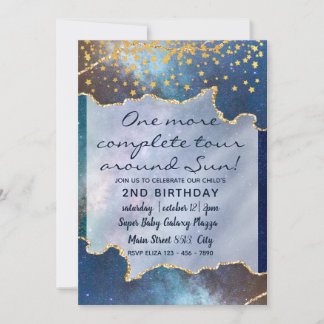 Weltraumabenteuer Galaxy Kind 2. Geburtstag Einladung