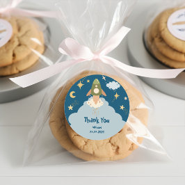 Weltraumabenteuer Kindergeburtstag Runder Aufkleber