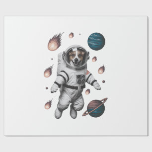 Weltraumabenteuer mit einem Hund-Astronauten Geschenkpapier