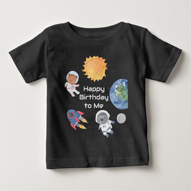 Weltraumabenteuer: Planeten und Tiere Astronauten Baby T-shirt (Vorderseite)