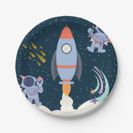 Weltraumabenteuer zum Geburtstag mit Raketen und A Pappteller