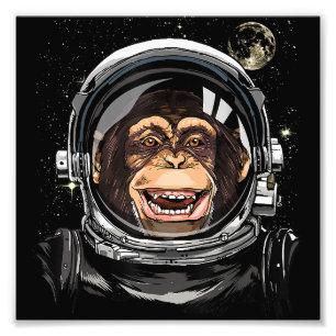 Weltraumaffe Astronaut Wildtierschaum Fotodruck