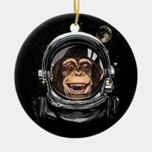 Weltraumaffe Astronaut Wildtierschaum Keramik Ornament