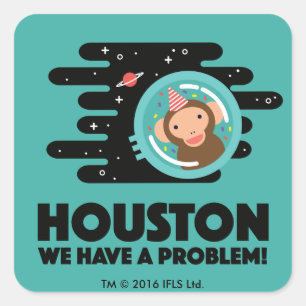 Weltraumaffe Quadratischer Aufkleber