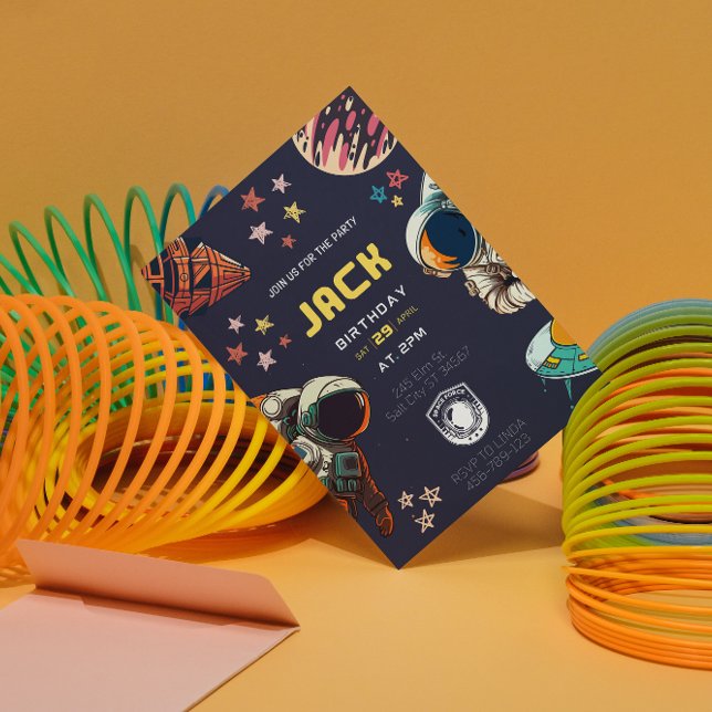 Weltraumamonaut Geburtstagskarte Einladung (Von Creator hochgeladen)