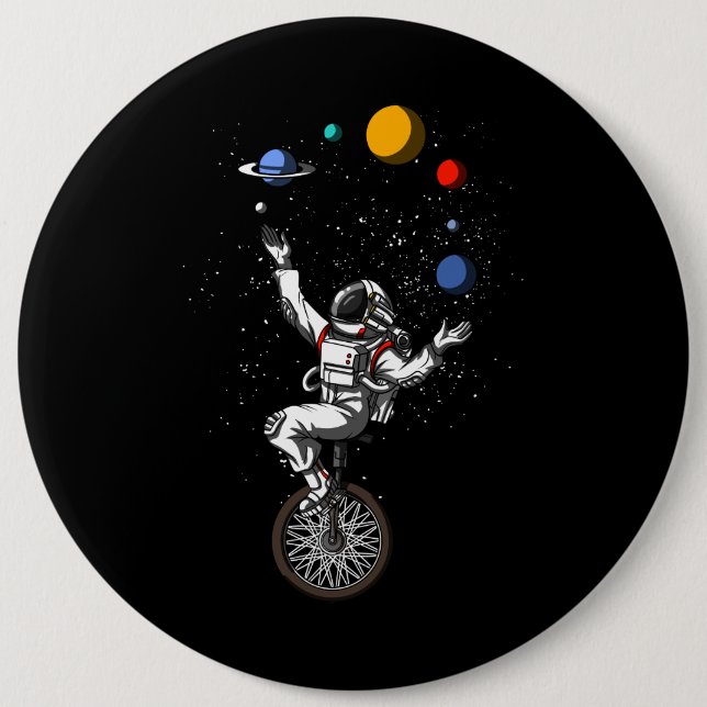 Weltraumamonaut Juggling Planets Kosmische Astrono Button (Vorderseite)