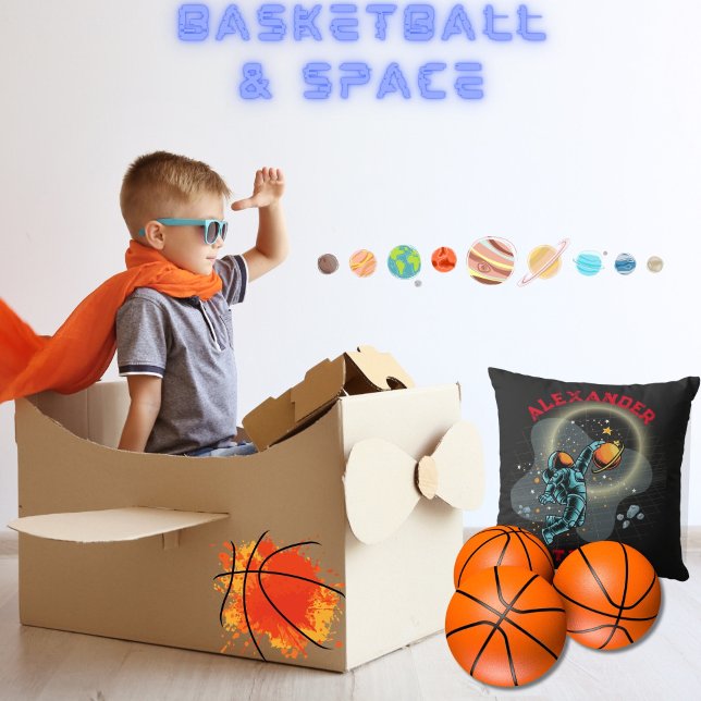 Weltraumamonaut Slamdunk Cool Kids Basketball Team Kissen (Von Creator hochgeladen)