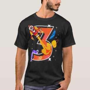 Weltraumamonent 3 Jahre Jungen 3. Geburtstag T-Shirt