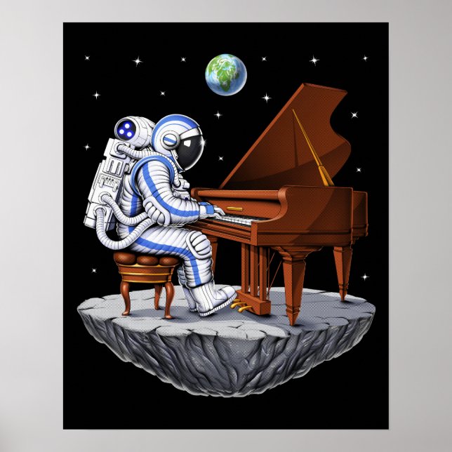 Weltraumamonte Pianist Poster (Vorne)
