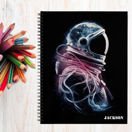 Weltraumastronaut, Astronomie, farbenfrohe Gewohnh Notizbuch