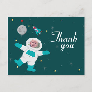 Weltraumastronaut Geburtstagsgeschenk Foto danke P Postkarte