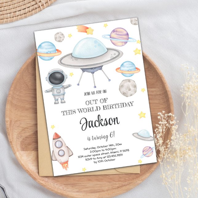 Weltraumaufenthalt Einladung (Outer Space Birthday Invitations)