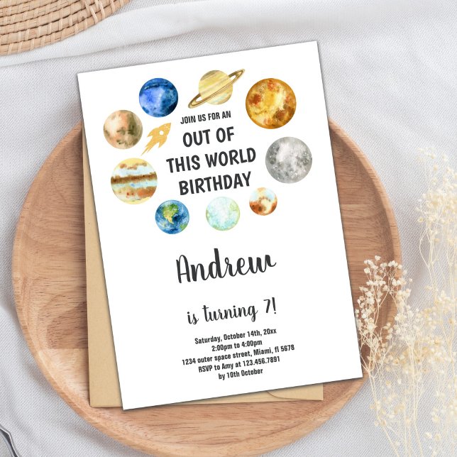 Weltraumaufenthalt Einladung (Outer Space Birthday Invitations)