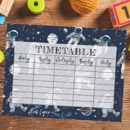 Weltraumbahnfahrplan für Kinder