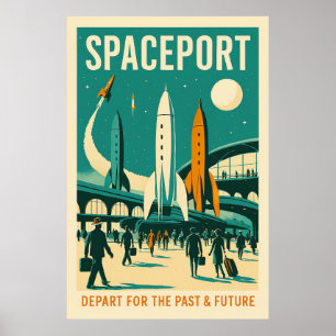Weltraumbahnhof: Abreise in die Vergangenheit & Zu Poster
