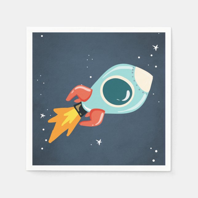 Weltraumbahnschiff Napkins Rocket Astronaut Serviette (Vorderseite)