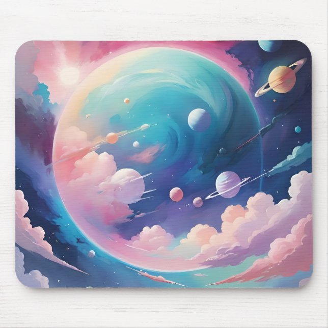 Weltraumbezogene abstrakte Kunst Mousepad (Vorne)