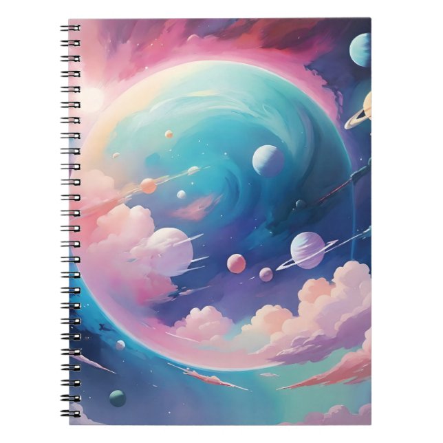 Weltraumbezogene abstrakte Kunst Notizblock (Vorderseite)