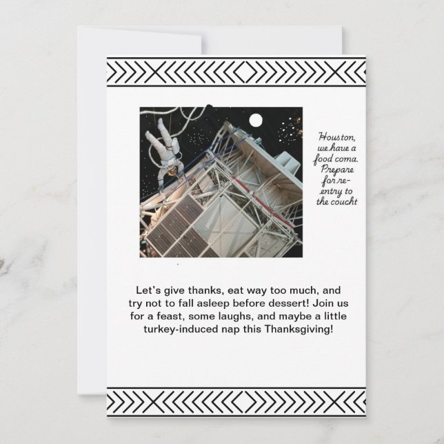 Weltraumbezogene Erntedank-Einladung Einladung (Vorderseite)