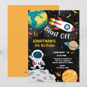 Weltraumblase von 5. Geburtstagsparty Einladung