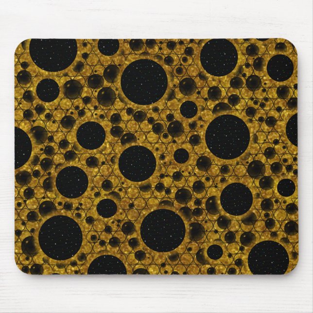 Weltraumblasen - Glitzer Orange Mousepad (Vorne)