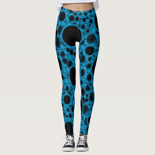 Weltraumblasen - Sky Blue Leggings (Vorderseite)