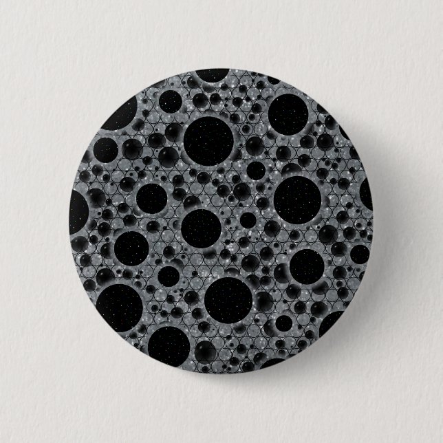 Weltraumblöcke - Glitzer Silver Button (Vorderseite)