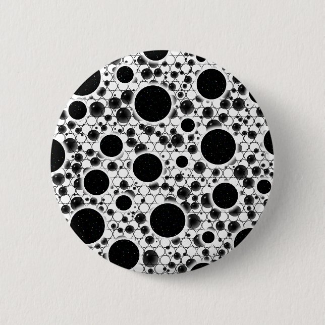 Weltraumblöcke - Weiß Button (Vorderseite)