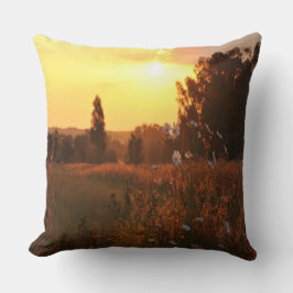Weltraumblumen bei Sonnenuntergang Kissen